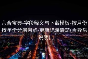六合宝典-字段释义与下载模板-按月份按年份分层浏览-更新记录清楚(含异常说明)